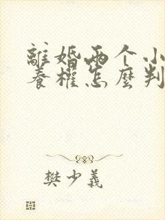 离婚两个小孩抚养权怎么判定