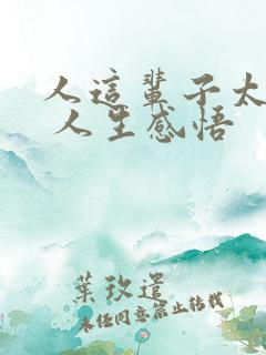 人这辈子太累了 人生感悟