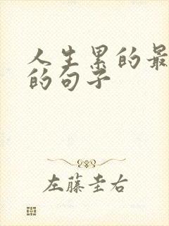 人生累的最经典的句子