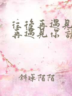往后再遇见你 再遇见你 请你先说你好