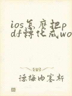 ios怎么把pdf转化成word
