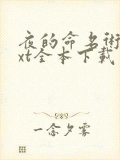 夜的命名术 txt全本下载