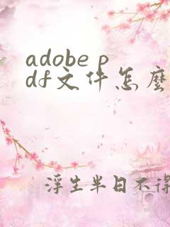 adobe pdf文件怎么编辑