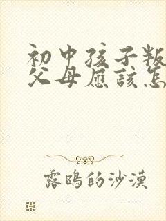 初中孩子叛逆期父母应该怎么办