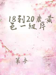 18到20岁黄色一级片