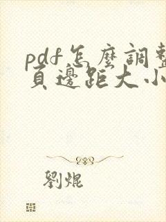 pdf怎么调整页边距大小