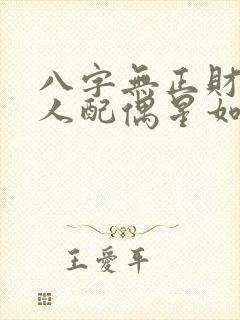 八字无正财的男人配偶星如何看