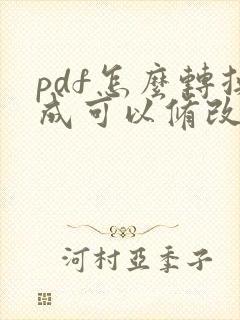 pdf怎么转换成可以修改的word