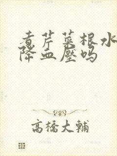 煮芹菜根水喝能降血压吗