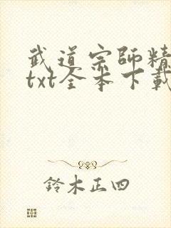 武道宗师精校版txt全本下载