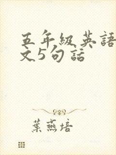 五年级英语小作文5句话
