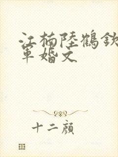 江楠陆鹤钦年代军婚文