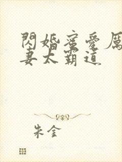 闪婚蜜爱厉少宠妻太霸道