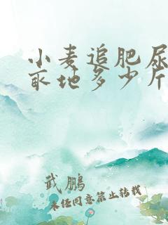 小麦追肥尿素一亩地多少斤