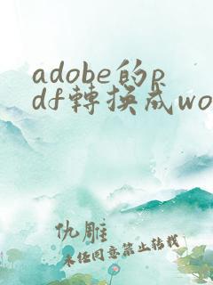 adobe的pdf转换成word