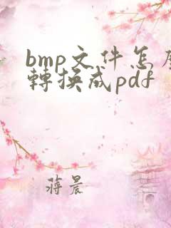 bmp文件怎么转换成pdf