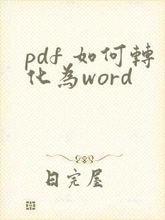 pdf 如何转化为word