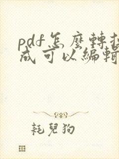 pdf怎么转换成可以编辑的word文档