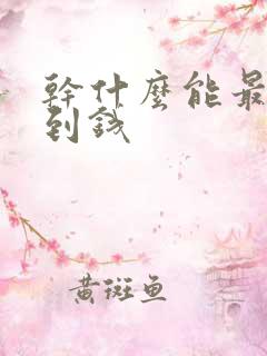 干什么能最快赚到钱