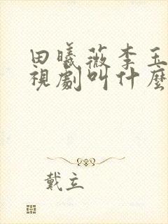 田曦薇李玉湖电视剧叫什么