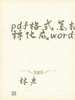 pdf格式怎样转化成word格式