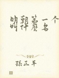 明朝第一个皇上叫什么名