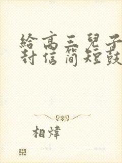 给高三儿子的一封信简短鼓励语100字