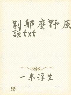 别那么野原著小说txt