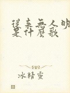 从来无人明白我是什么歌