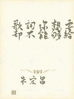 歌词你想要的我却不能够给你我所有