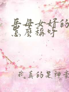 岳母女婿的关系怎么称呼