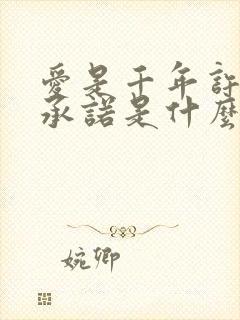 爱是千年许下的承诺是什么歌