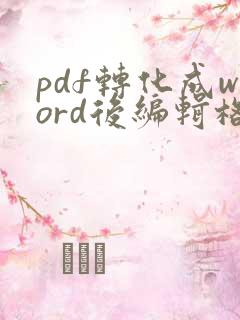 pdf转化成word后编辑格式不好调