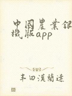 中国农业银行手机版app