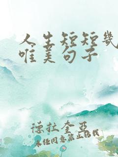 人生短短几个秋唯美句子