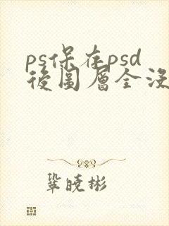 ps保存psd后图层全没了