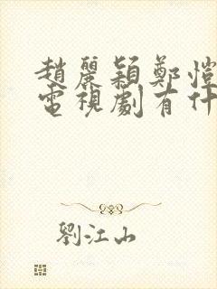 赵丽颖郑恺演的电视剧有什么