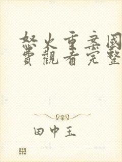 怒火重案国语免费观看完整版