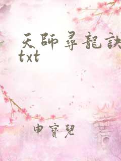 天师寻龙诀下载txt