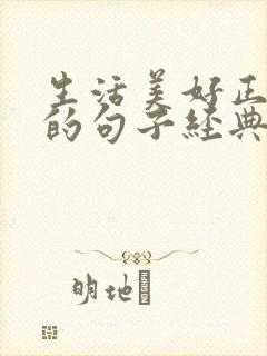 生活美好正能量的句子经典语句