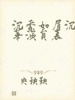 沉香如屑沉香重华演员表