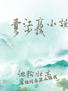 晋江写小说能赚多少钱