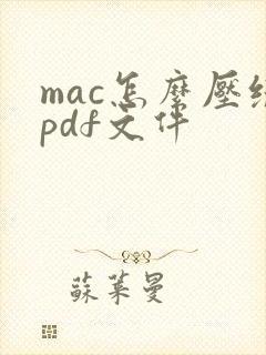 mac怎么压缩pdf文件