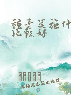 种青菜施什么肥比较好