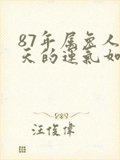 87年属兔人今天的运气如何