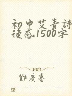初中艾青诗选读后感1500字