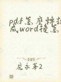 pdf怎么转换成word后怎么修改文字