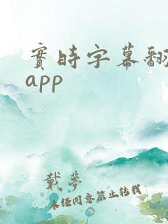 实时字幕翻译的app