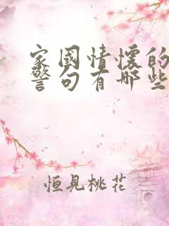 家国情怀的名言警句有哪些