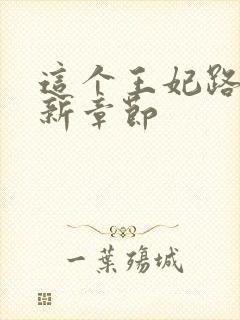 这个王妃路子野新章节